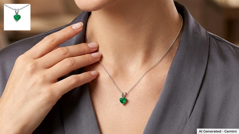 heart-shaped emerald pendant
