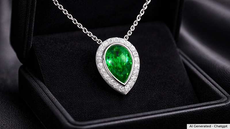 emerald pendent in black velvet box
