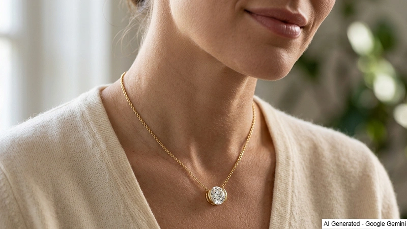 East West Half Bezel Set Solitaire Pendant Setting