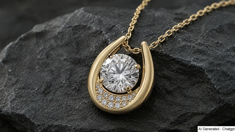 Horse Shoe Pendant Setting With Round Diamonds