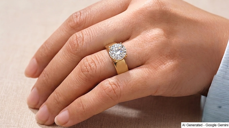 Solitaire Cigar Band Ring Setting