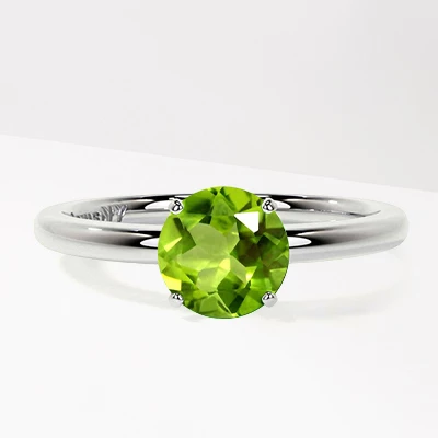 Peridot solitaire ring