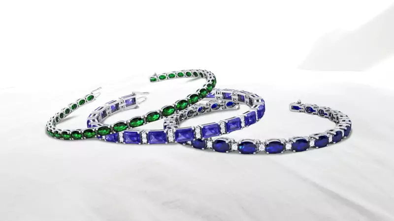 sapphire, tanzanite and tsavorite bracelets