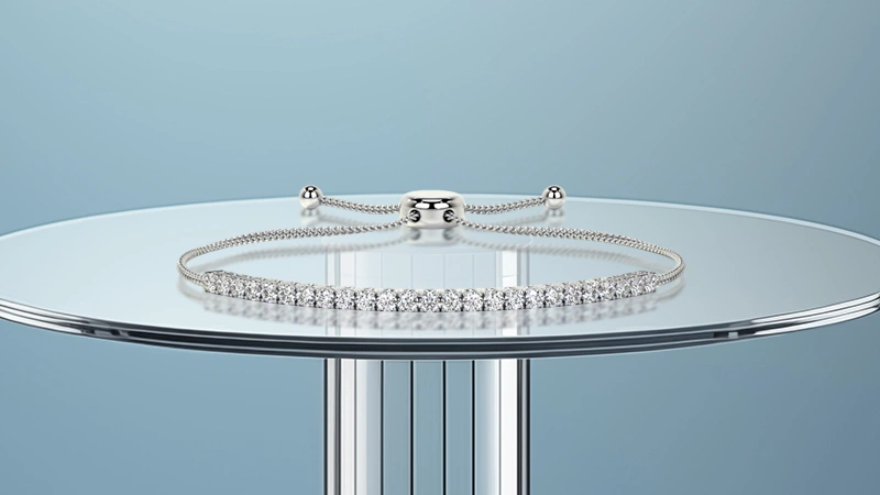 Adjustable Half Chain Tennis Lab Diamond Bracelet For Graduation Day