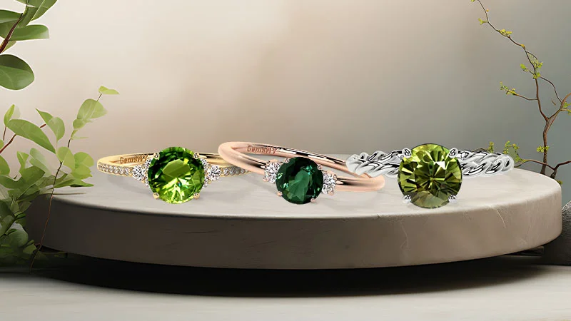 three green sapphire rings