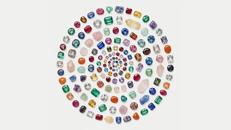 Circle of gemstones