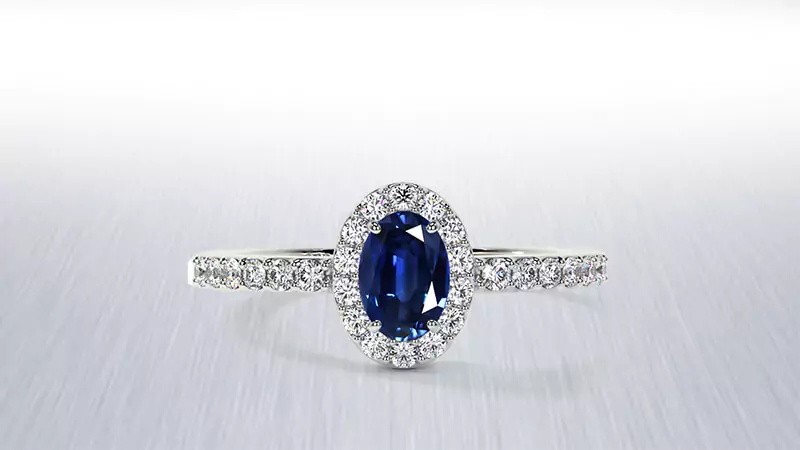 Sapphire Halo Engagement Ring Setting