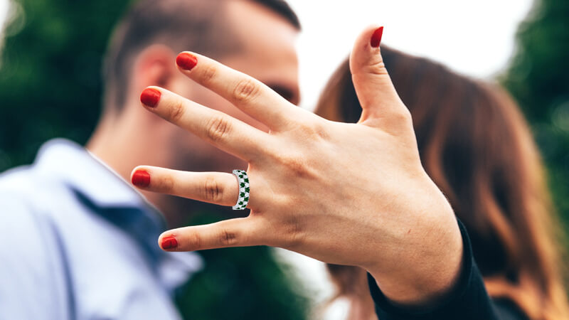 couple with eternity band 