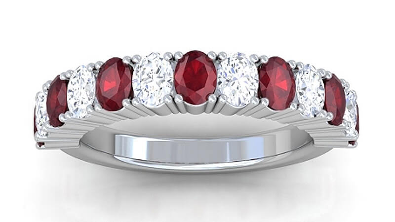 Ruby and Diamond eternity band at GemsNY