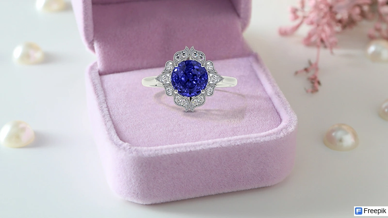 Tanzanite Art Deco Floral Ring