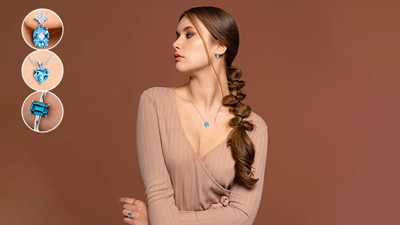 Women Showcasing Blue Topaz Jewelry