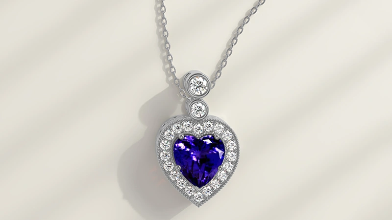 Tanzanite Heart Shape Pendant