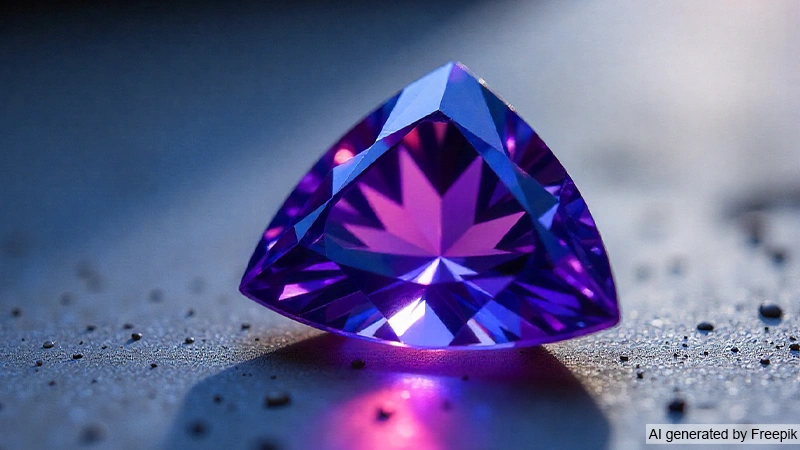 polished tanzanite gem on Surface