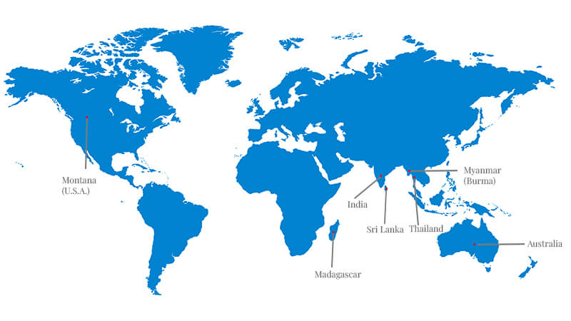 Sapphire Origin or Sources in the World