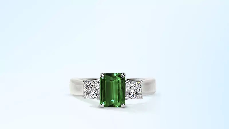 Emerald And Diamond Ring