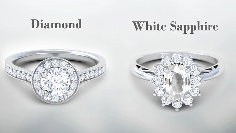 White sapphire and Diamond Ring