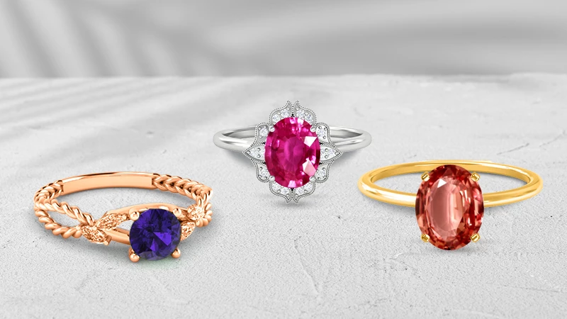 Colorful sapphire rings