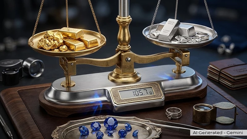 Weighing scale with different metals