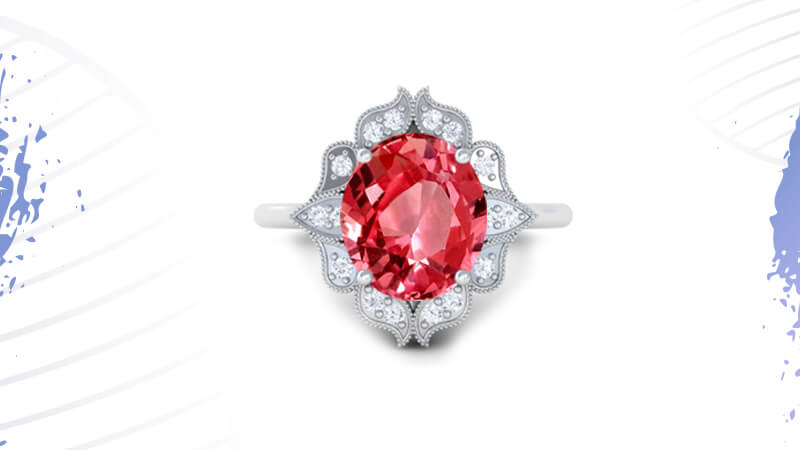 A Padparadscha sapphire ring from GemsNY