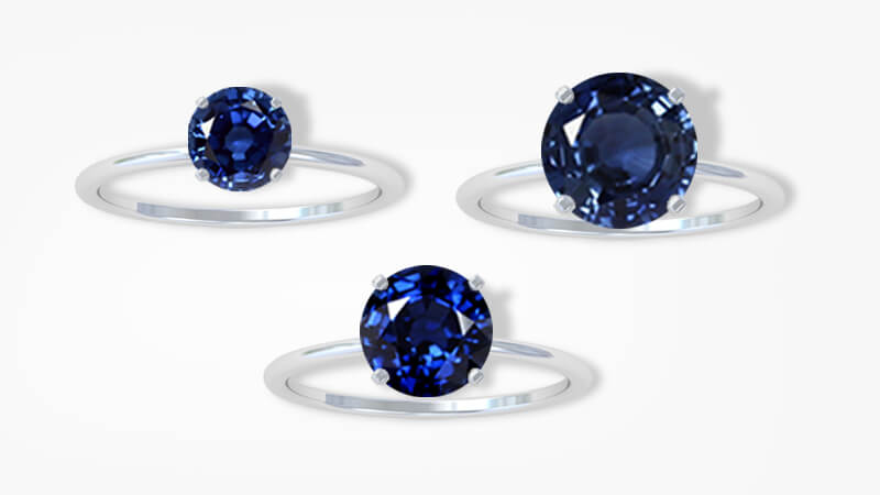 rings with different size sapphires