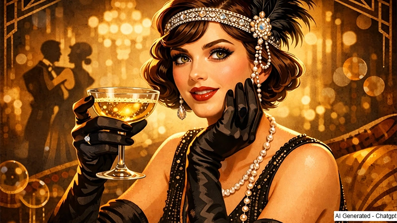 A woman in 1920s Jewelry