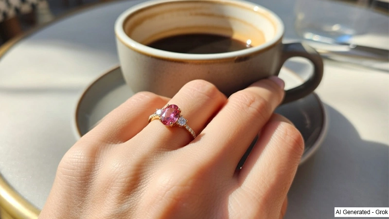 Pink Tourmaline and Diamond Cocktail Ring