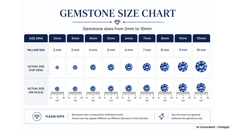 gemstone size chart
