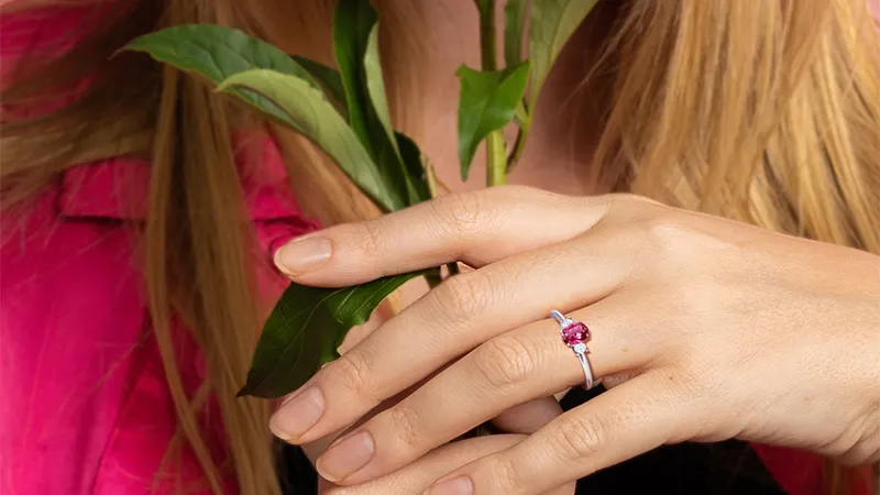 organic or nature-inspired pink tourmaline rings designs