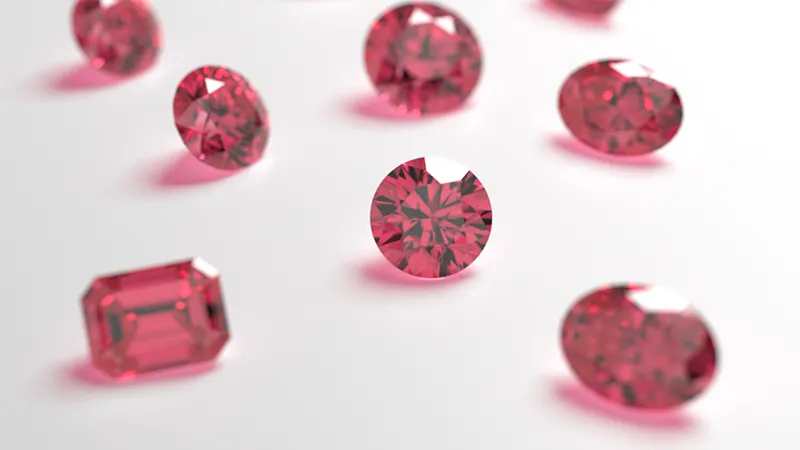 different cut pink tourmaline