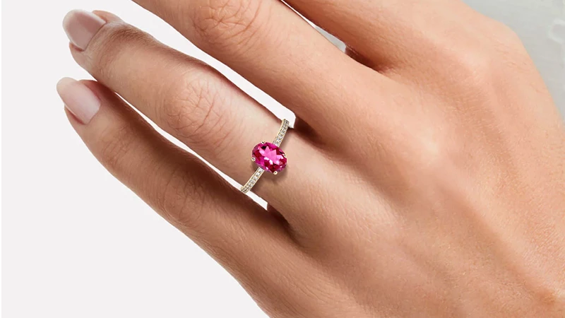  Libra birthstone pink tourmaline ring