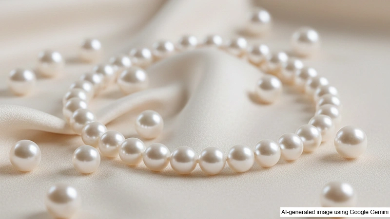 pearl necklace and loose pearls