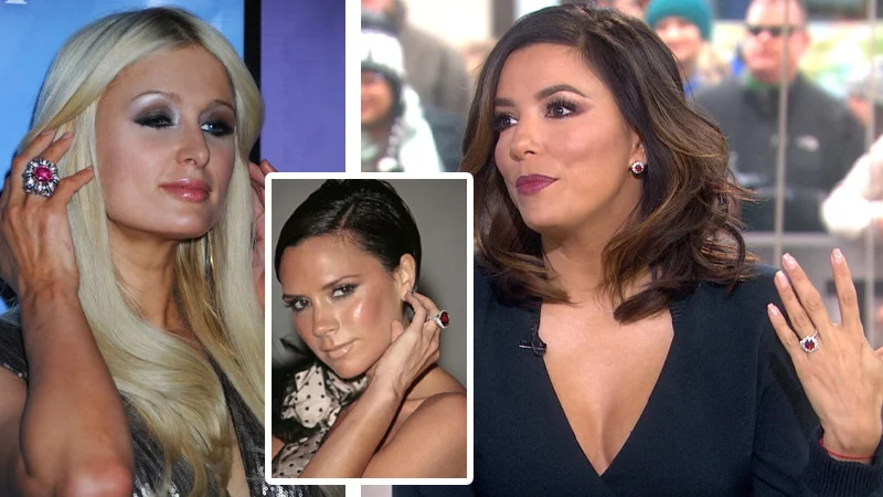 Paris Hilton and Victoria Beckham wearing July birthstone