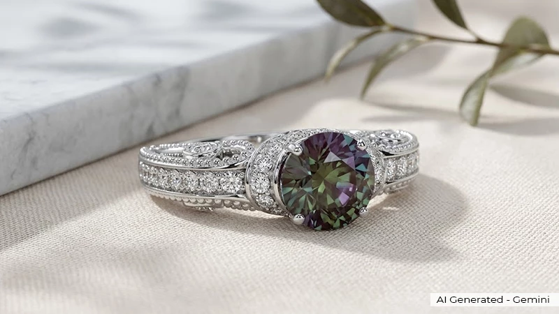 Art Deco June Birthstone Band jewelry