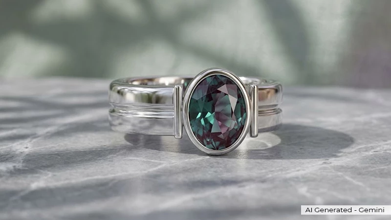 Men’s Alexandrite Bezel Ring