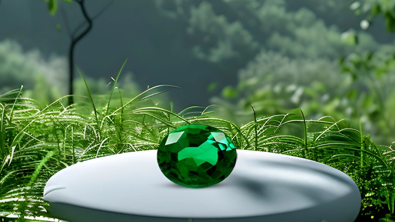 Green emerald stone