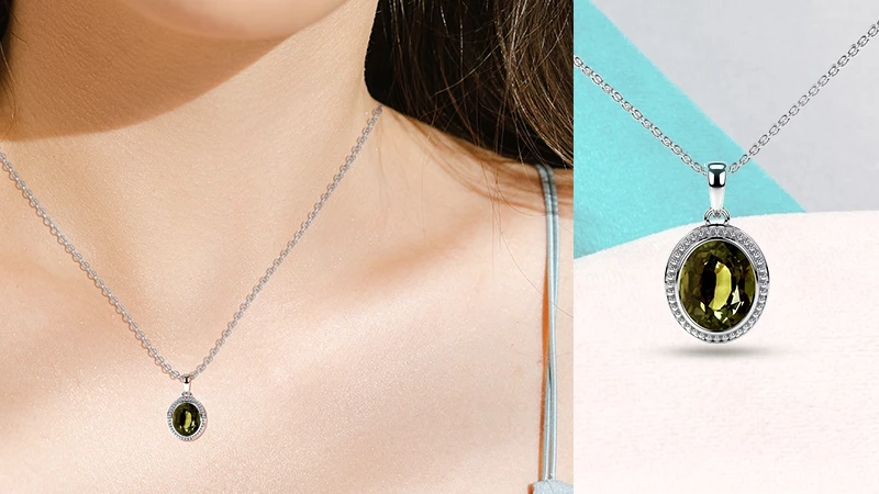 Oval Alexandrite Pendant for summer