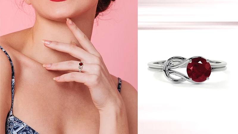 Ruby Solitaire Ring for summers
