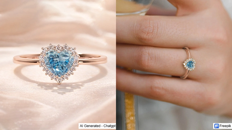 Blue Diamond Halo Setting