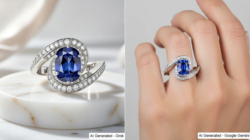 Sapphire Ring With A Spiral Shank