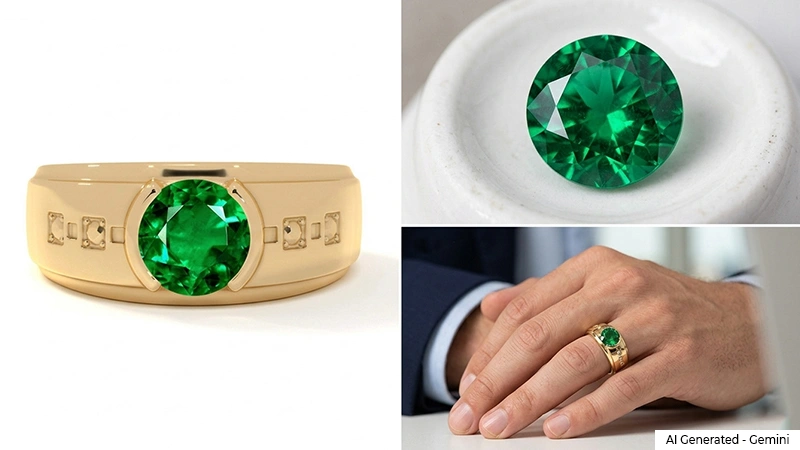 emerald ring men's jewelry