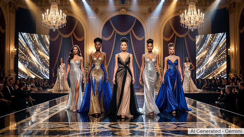 Contestants coming to walk on stage