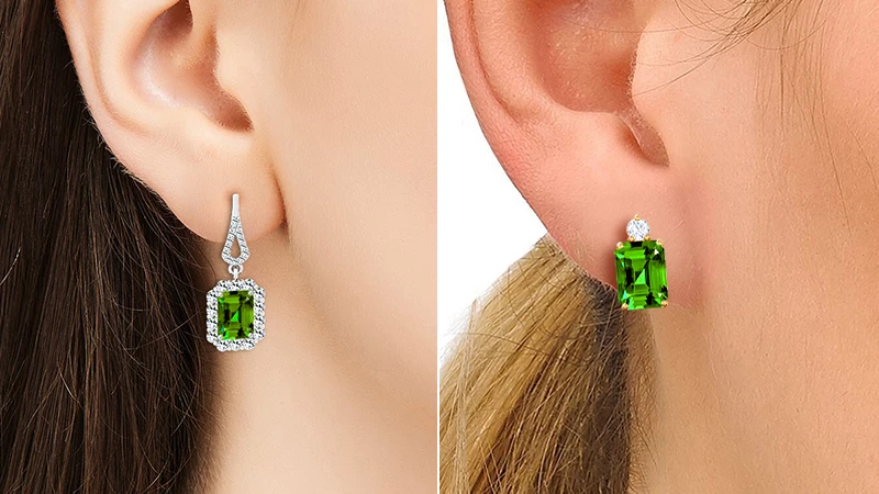 women peridot earrings