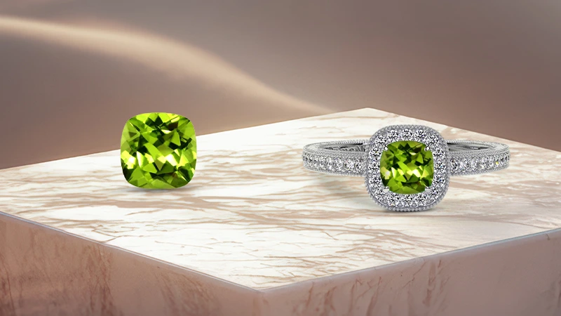 peridot engagement ring