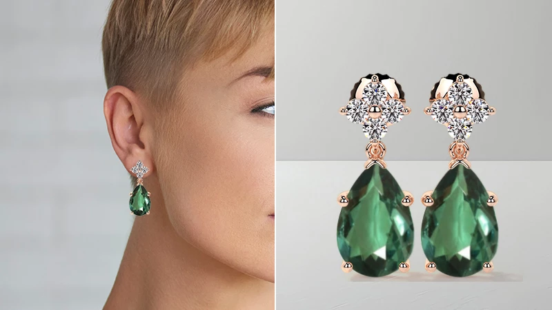 pear-shaped alexandrite earrings