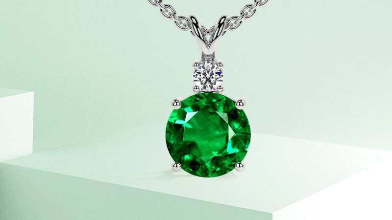 Round Emerald Pendant
