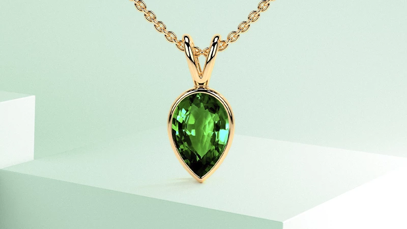 Pear-Cut Emerald Pendant