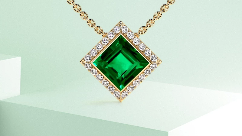 Square-Cut Emerald Pendant