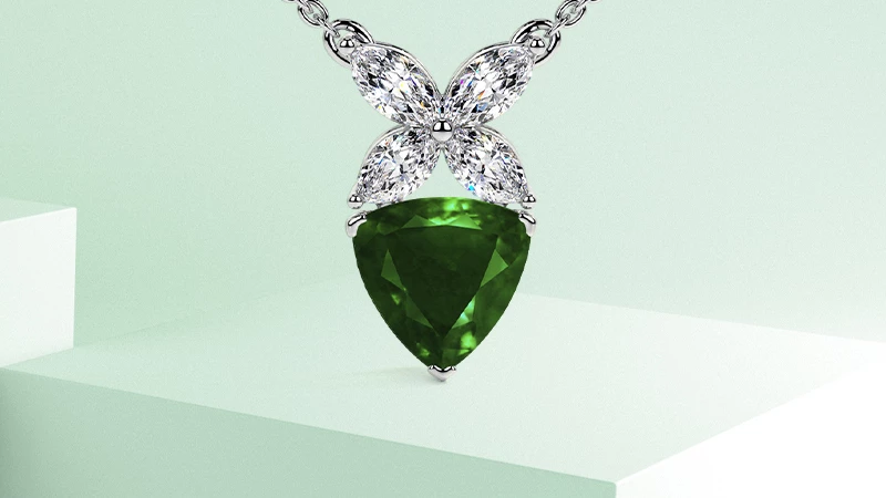 Trillion-Cut Emerald Pendant