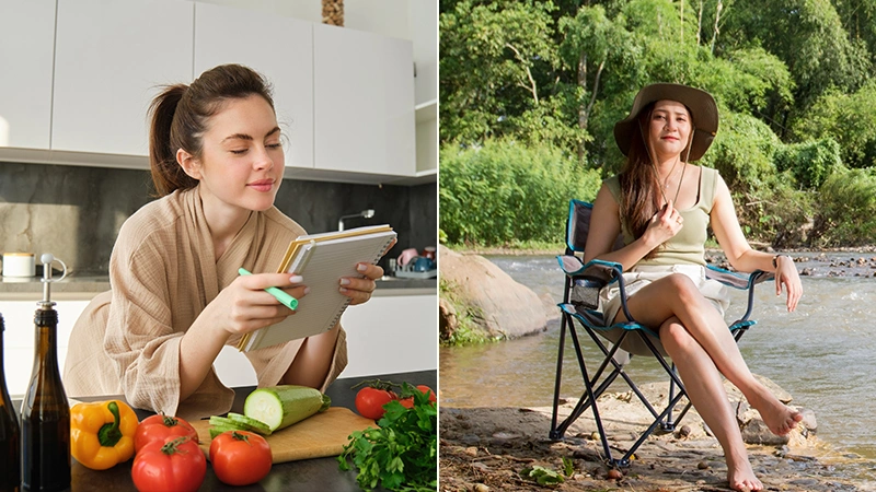 Book and portable chair for moms