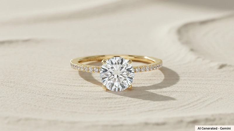 Petal Diamond Engagement Ring